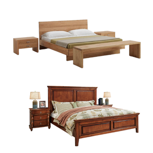 Lit King simple style italien grand espace pas cher table de chevet moderne ensemble de tables de chevet 2 tiroirs pour chambre à coucher - Product Image 2