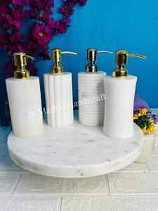 Distributeur de savon liquide pour les mains en marbre blanc en gros pour ensembles de salle de bain Meilleur prix disponible ici! - Product Image 5