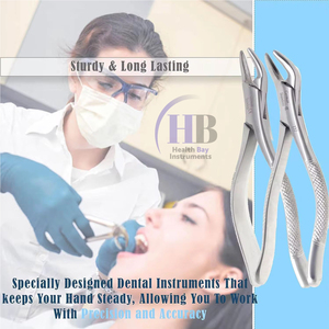 Instrumento Manual de Extracción Dental de Acero Inoxidable # Extractor de Dientes de 150 Piezas para Molares Superiores e Inferiores Health Bay Instruments WAW-49 CE - Product Image 4