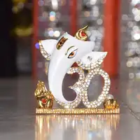 Omkara taş çivili Ganesha Idol/tanrı Ganesh/Murti/heykeli-dekoratif Showpiece hediye öğe için araba Dashboard/Puja/Mandir