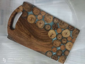 Decorative <b>Slice</b> Chopping Cheese Board Kitchenware Household <b>Craft</b> Solid Resin and Teak Branch Recycled <b>Wood</b> Tray - Product Image 5