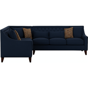 <span class=keywords><strong>Canapé</strong></span> d'angle moderne rembourré en L en tissu avec dossier tufté et pieds en bois pour le hall d'hôtel et le mobilier de salon - Product Image 5