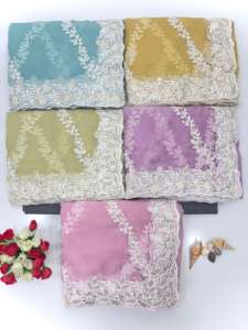 Alta demanda Impresionante Ropa Étnica de lujo Sari de gasa Exportación de la mayoría de la moda Última blusa Ropa de fiesta nupcial exclusiva para mujeres - Product Image 3