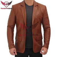Costume en cuir véritable pour homme, blazer tendance, respirant, décontracté, en cuir de mouton de qualité supérieure, coupe ajustée, style business décontracté