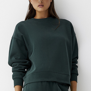 Venta al por mayor 100% de algodón en blanco gimnasio manga larga sudadera de gran tamaño personalizado logotipo serigrafiado sudadera de secado rápido para las mujeres - Product Image 6