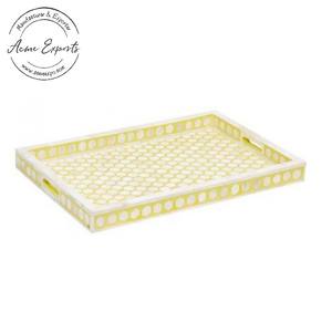 Bandeja Decorativa de Lujo con Incrustaciones de Hueso, Patrón Elegante Hecho a Mano, Acabado Liso, Organizador Estilizado para Mesa de Centro, Decoración del Hogar - Product Image 2