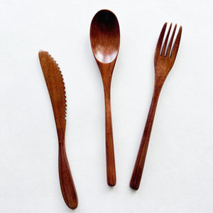 Juego de Cubiertos de madera pura con acabado natural Juego de cubiertos perfecto para bodas y accesorios de comedor para el hogar Uso diario - Product Image 6