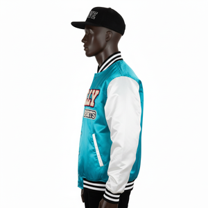 Chaqueta de Satén para Hombre, Calidad Premium, 180 GSM, Tela de Satén de Poliéster Brillante, Paneles de Dos Tonos, Chaqueta de Satén con Logotipo Personalizado para Hombre - Product Image 3