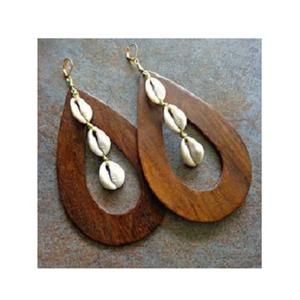 Venta al por mayor mujeres gota Boho moda madera resina pendiente bohemio exagerado gota pendientes vintage geométrico largo borla - Product Image 1