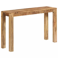 Table console élégante et moderne en bois de manguier massif, avec miroir et éclairage LED, convertible et pliable, pour salon, décoration intérieure, usage hôtelier
