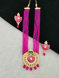 Ensemble collier Maharani Pearl Heritage Design Motifs de style moghol Bijoux uniques en laiton lourd de style vintage pour achat en gros - Product Image 5