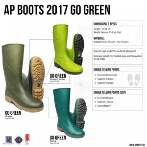 Bottes de pluie en PVC vert lime, hauteur genou, imperméables, antidérapantes, chaussures de sécurité - Product Image 3