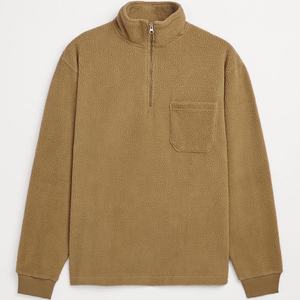 Nouveau design, sweat-shirt à demi-zip, sherpa, chaud, veste d'hiver épaisse, col montant, sweat-shirt moelleux avec poche poitrine - Product Image 3