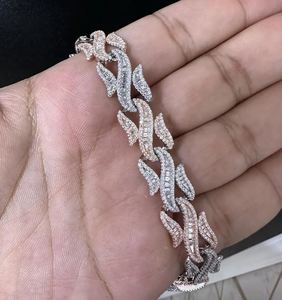 Luxe hommes et femmes 925 argent Sterling Moissanite diamant VVS Tennis Baguette coupe Bracelet à la mode cercle complet bijoux cadeau - Product Image 1