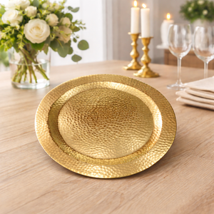 Assiettes et Plats – Assiette de Présentation Ronde en Acier Inoxydable pour la Maison, l'Hôtel, le Restaurant, les Mariages et les Fêtes - Product Image 3