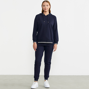 Vêtements d'hiver pour femmes, survêtements taille adulte, sweat à capuche et pantalon respirants et fabriqués sur mesure, ensembles de 2 pièces, vente en gros - Product Image 1