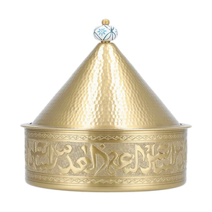 Réchauffeur d'aliments de luxe en bois fait à la main avec couvercle en acier inoxydable de style arabe comprend des fournitures de pot en métal au meilleur prix - Product Image 3