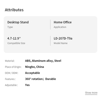 Support de tablette universel en alliage d'aluminium, stable, rotatif à 360 degrés, réglable, compatible avec les tablettes et téléphones iPad Samsung