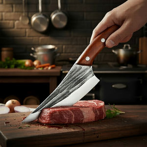 Couteau de chef professionnel en acier Damas, fait à la main, ambidextre, manche en bois, couteau de cuisine multifonctionnel pour retirer les os et la viande - Product Image 5