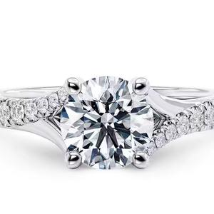 แหวนเพชรโมอิสซาไนท์ประดับเพชรเม็ดเดี่ยวสีขาว1.00CT ทอง14K เครื่องประดับสำหรับงานแต่งงานสุดหรูโรเดียมประกายแบบไม่เข้าคู่สำหรับผู้หญิง - Product Image 1