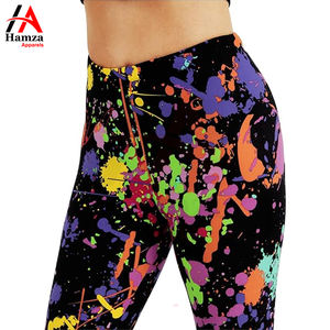Leggings pour femmes artistique Splash imprimé beurre doux pantalon extensible beurre tissu doux impression de haute qualité pas de décoloration maximum - Product Image 5