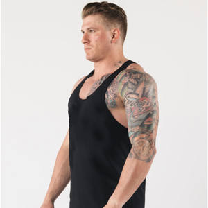 Vêtements de sport pour hommes de marque supérieure, débardeur de sport décontracté personnalisé avec col rond, coton et élasthanne, débardeur musculaire pour la musculation et l'entraînement en salle de sport - Product Image 3