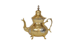 Stunning Antique Kitchen Tableware <b>Metal</b> <b>Teapot</b> with Bronze Plate and Floral Pattern Victorian Addition Serving <b>Teapot</b> - Product Image 2