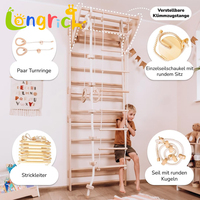 Barre de gymnastique en bois, échelle suédoise murale pour la maison, l'entraînement de gymnastique, l'escalade, les enfants, l'intérieur, aire de jeux pour enfants, échelle suédoise