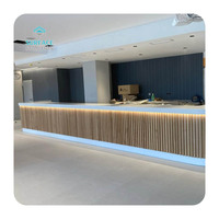 Comptoir de réception moderne en pierre artificielle, plaque de surface solide en acrylique pur de 12 mm pour cuisine et salle à manger