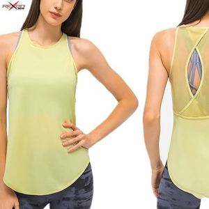 Women's Sports Yoga Tank <b>Top</b> ODM Custom Logo Quick Dry Breathable Spandex/Polyester/Cotton Fabric - Product Image 4