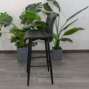 Aster Contemporary High Bar <b>Stool</b> with Iron Legs and Faux Leather <b>Cushion</b> Traditional Design GAK002 Bar Chair Furniture - Product Image 3
