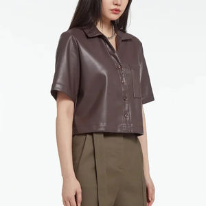 Camisas de Cuero Genuino para Mujer, Fabricante Profesional, Hechas a Medida, Ropa Casual, Camisas de Cuero para Mujer - Product Image 3