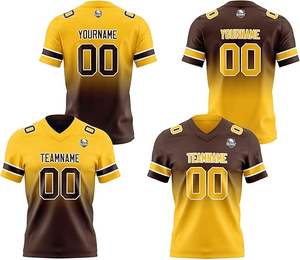 Uniforme de fútbol americano de alta calidad, malla transpirable de secado rápido, absorbe la humedad, cuello en V, estilo cuadrado, técnicas cortas impresas - Product Image 6