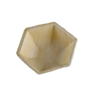 Vaisselle jetable écologique bols à feuilles de palmier hexagonales de différentes tailles 10x4 cm pour le service alimentaire de mariage - Product Image 2