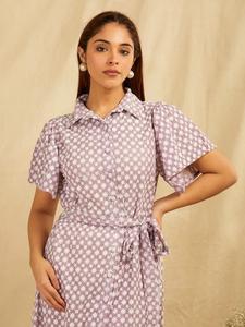 Vestido de media manga de estilo Lila indio de tela suave de la mejor calidad del último estilo 2024 en un color encantador para mujeres y niñas - Product Image 5