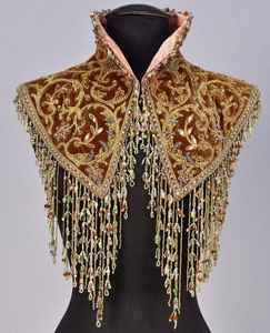 Elegante capa burlesca con hebras de cuentas lentejuelas hermosa silueta recta sujeta el cuello envoltura festiva para ocasiones de Club - Product Image 5