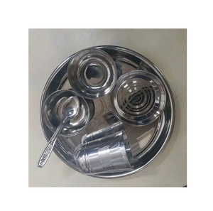 Assiette de dîner de nourriture d'acier inoxydable de restaurant assiette de chargeur en métal de forme ronde à vendre produit - Product Image 6