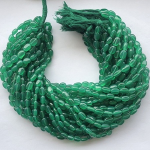 4มม. 6มม. 8มม. หินโอนิกซ์สีเขียวธรรมชาติทรงรีเรียบลูกปัดพลอยเส้นราคาขายส่งสำหรับทำเครื่องประดับ DIY ทำ2025 alibaba - Product Image 1