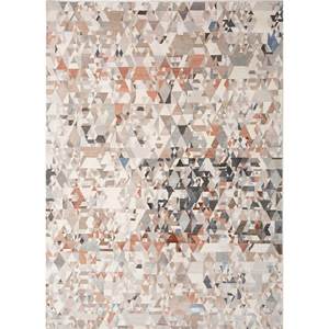 Alfombra Kavi Ivory de Lana y Seda de Bambú Anudada a Mano, Diseño Teoría del Caos, Rectángulo Geométrico para Sala de Estar, Pasillo, Esk-461 - Product Image 1