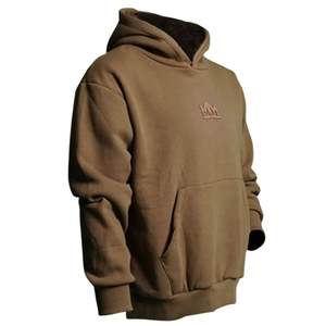 Sudadera con Capucha Marrón para Hombre, de Algodón Grueso, con Bolsillo Tipo Canguro, Estilo Casual Urbano - Product Image 3
