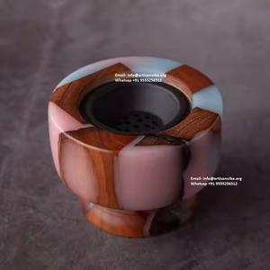 Epoxy Wood Hybrid Incense <b>Burner</b> - Modern Arabic Bakhoor <b>Oud</b> Holder Handmade Mabkhara for Home & Wedding Decor - Product Image 3