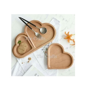 Assiette en bois ovale à trois cloisons, fruits secs et dattes, assiette de service pour hôtel et vaisselle - Product Image 6