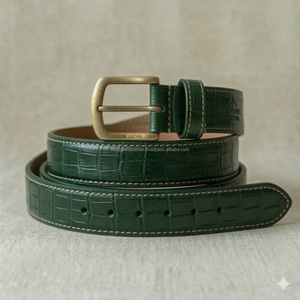 Cinturón de Cuero Genuino Vintage para Hombre, Hebilla de Cobre, Piel de Vaca, Duradero, Resistente, Simple, Grano Liso, Atemporal, para Uso Diario - Product Image 5
