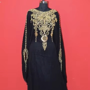 Magnifique Abaya Traditionnelle Musulmane Marocaine Colorée en Polyester Grande Taille à Manches Longues Longueur Cheville Broderie Main Haute Qualité - Product Image 1