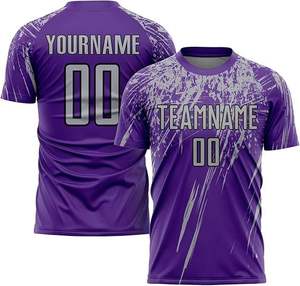 Custom purple Football Jersey Men Sublimation Printed Splash Design Breathable Quick Dry Short Sleeve Team Sports <b>Shirt</b> - Product Image 1