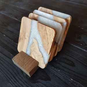 จานรองแก้วไม้เรซินที่ทันสมัยปรับแต่งได้ - Product Image 3