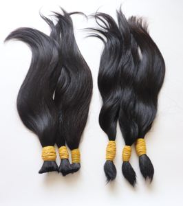 Cabello vietnamita solo donante cabello a granel precio al por mayor fábrica Natural negro Remy sedoso onda recta trama única humano 12a - Product Image 2