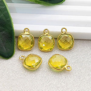 Dijes de Cuarzo Rubí de 8mm con Engaste de Plata de Ley 925, Chapados en Oro, Hechos a Mano, para la Creación de Joyería - Product Image 2