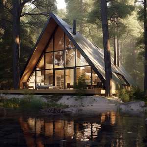 Nouvelle villa préfabriquée en bois triangulaire moderne 2025, application pour cuisine, salle de bain, hôtel, salon, chambre, bureau, bâtiment - Product Image 3