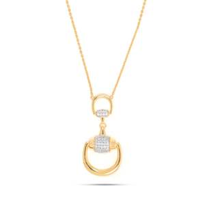 Collier de type sonnette de porte en diamant rond - Product Image 3